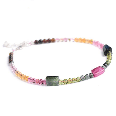Natural Rainbow Tourmaline Stone PRODUCTIVITY Bracelet